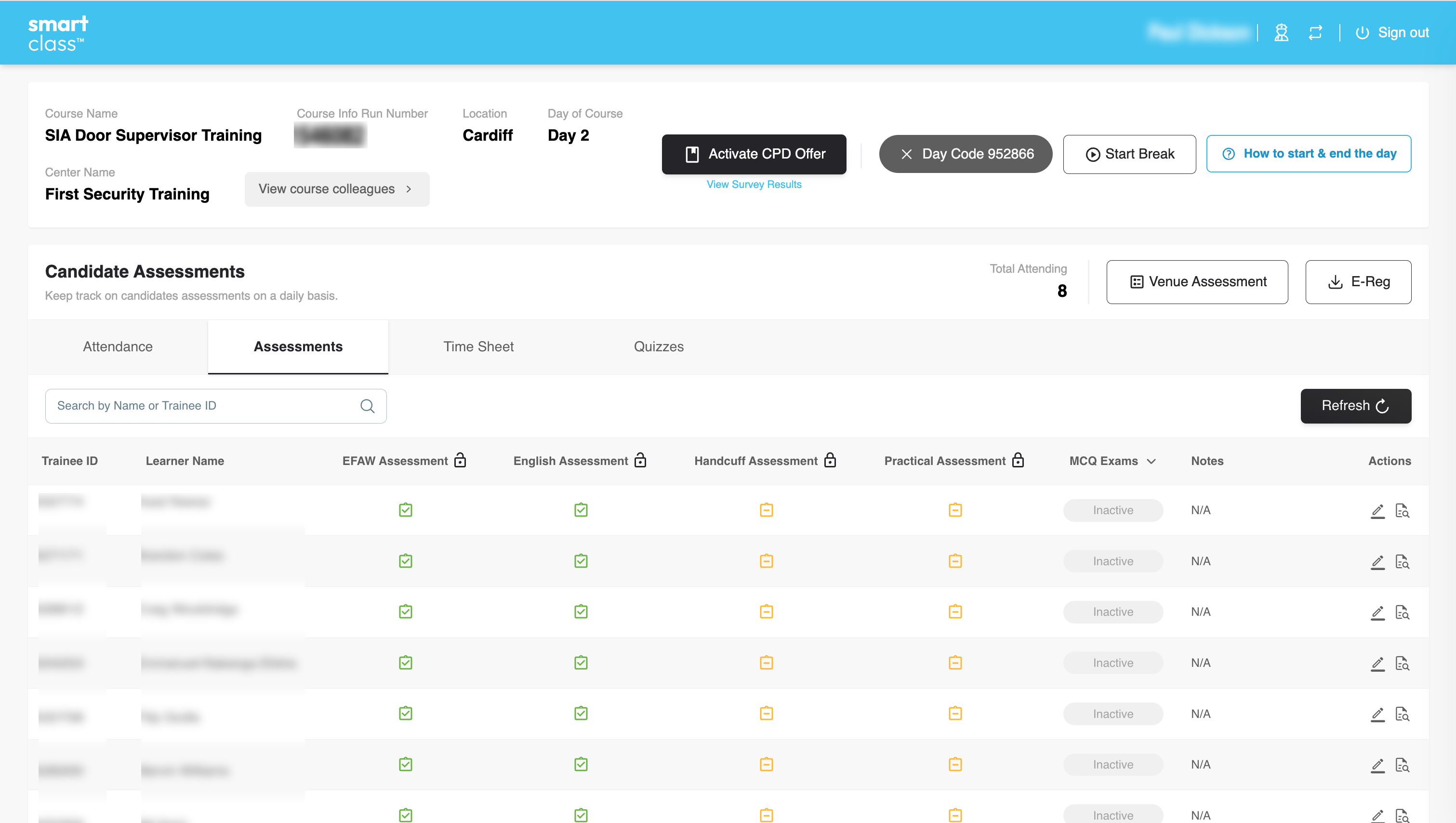 AI grading and assessments in smart class portal